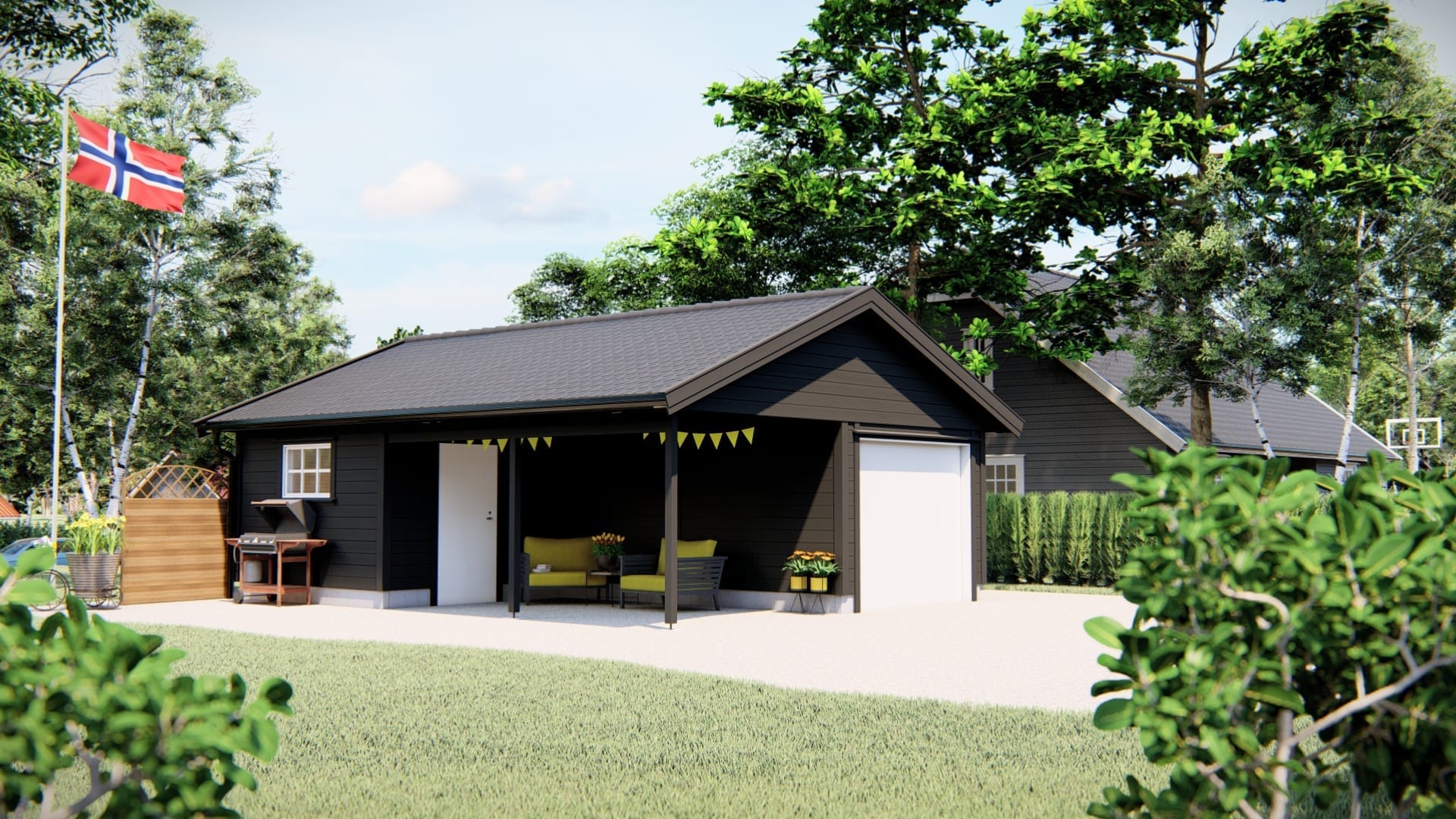 Garasje med carport Igland Garasjen